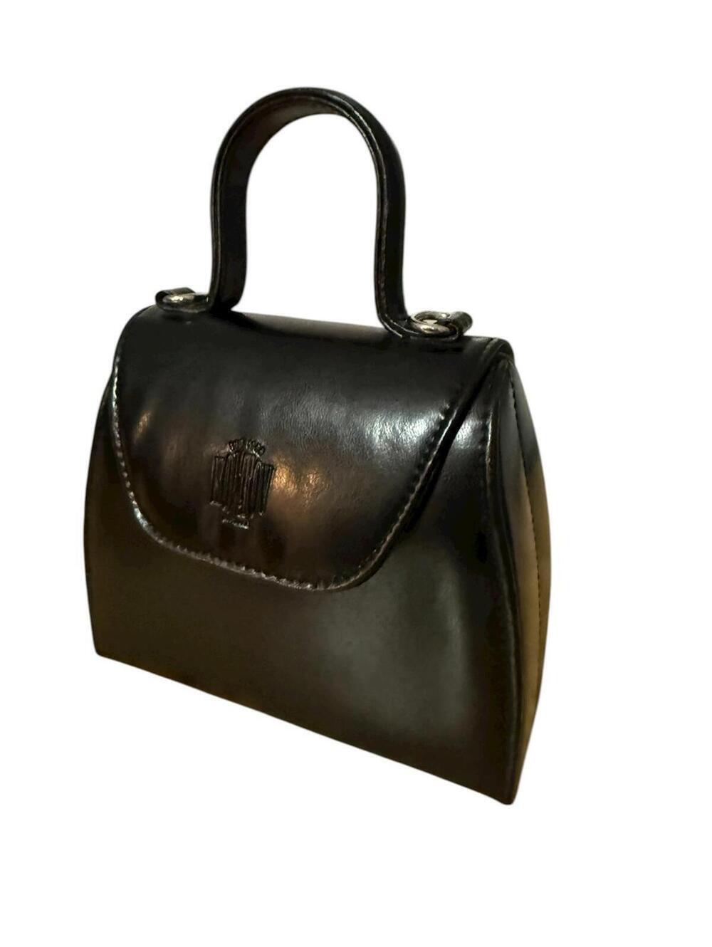 Vintage Y2K Koltov West Lake Faux Leather Satchel Handbag Sz S Black Top Handle